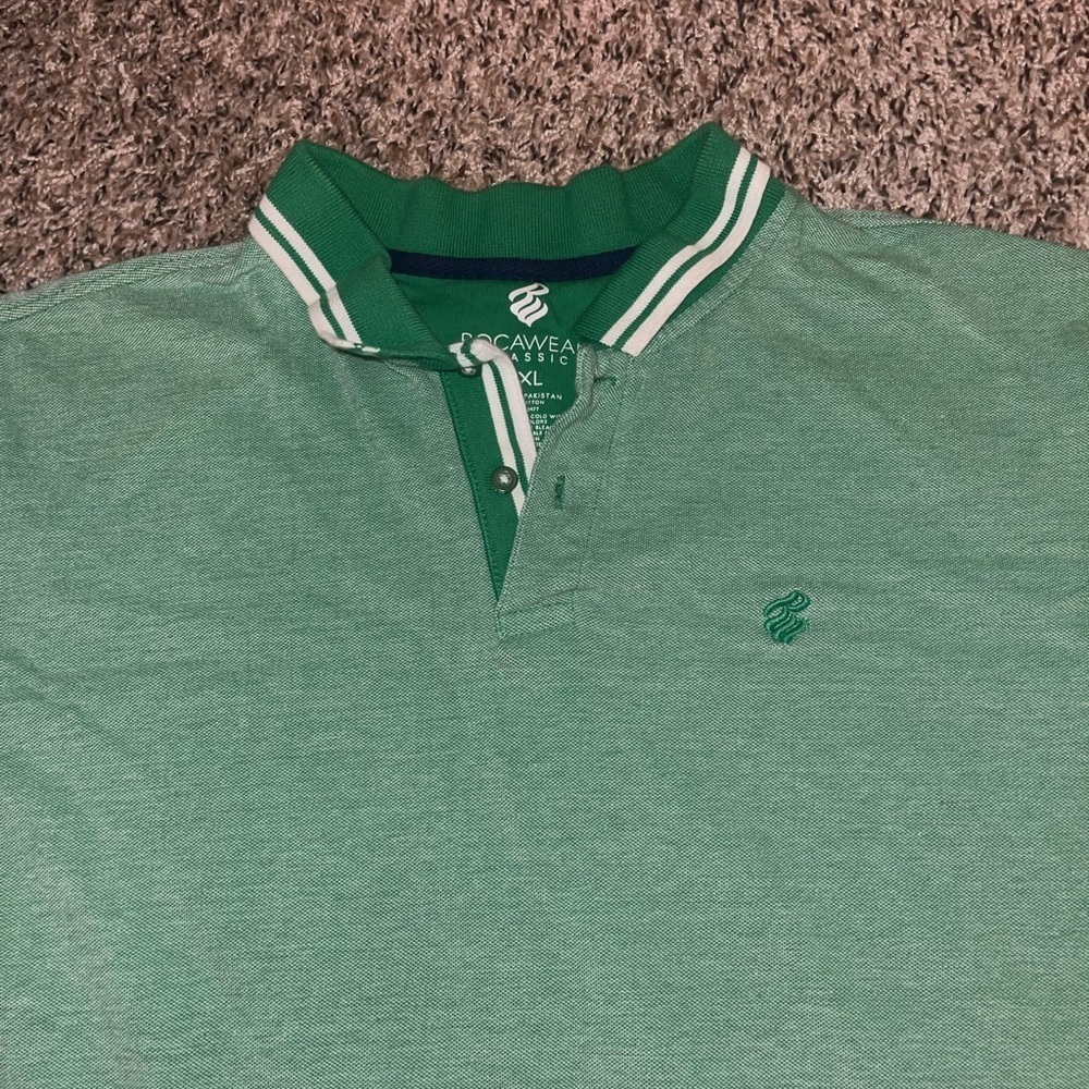Rocawear Green Y2K Hip Hop Streetwear Polo Shirt Men’s Size 2XL - Picture 4 of 7